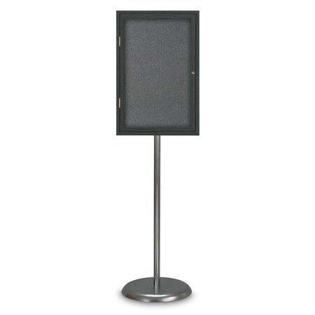 United Visual Products Corkboard, Double Door, Radius Frame, 48x36", Satin/Keylime UV7003-SATIN-KEYLIME